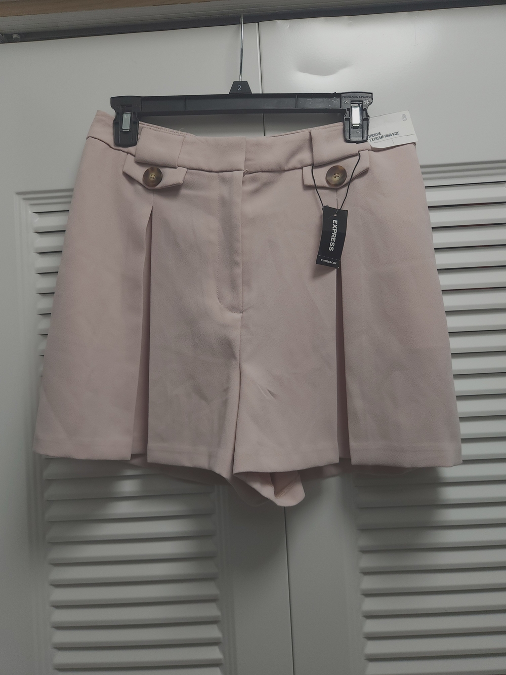 NWT Express Women's Blush Pink High-Waist Pleated Skort Size 8
